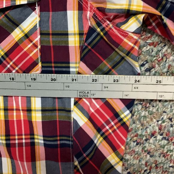 Rocawear Denim Co. Master Builders Red Plaid Cotton SS Snap Front Shirt Size XL - Picture 15 of 16